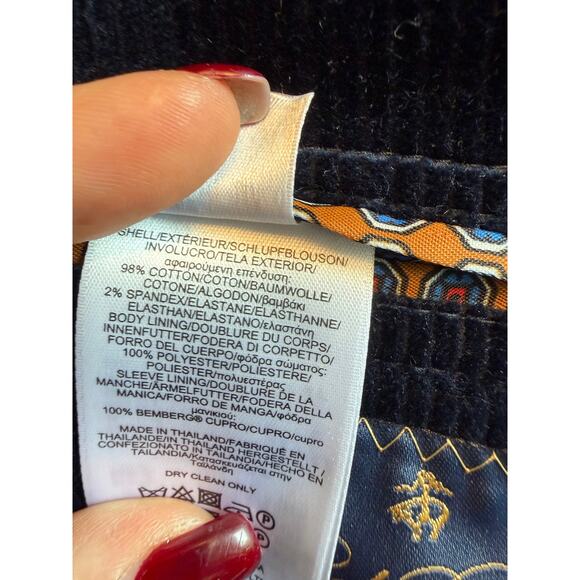 Brooks Brothers Blazer Mens 46R Blue 1818 Fitzgerald Corduroy Sport Coat Jacket - Picture 13 of 14